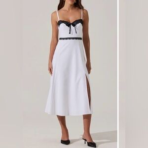 ASTR The Label Lace Contrast Bustier Dress White and Black XL *Flaw